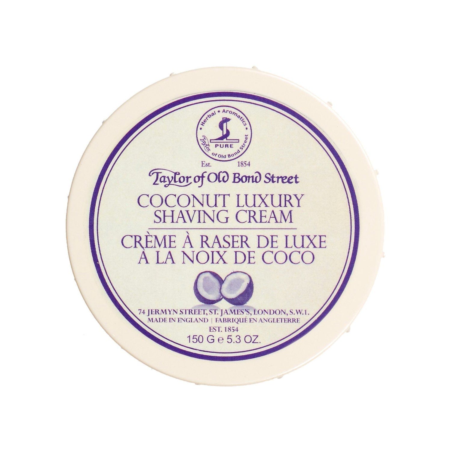 Taylor of Old Bond Street Shaving Cream Bowl, Coconut Shaving Cream Taylor of Old Bond Street