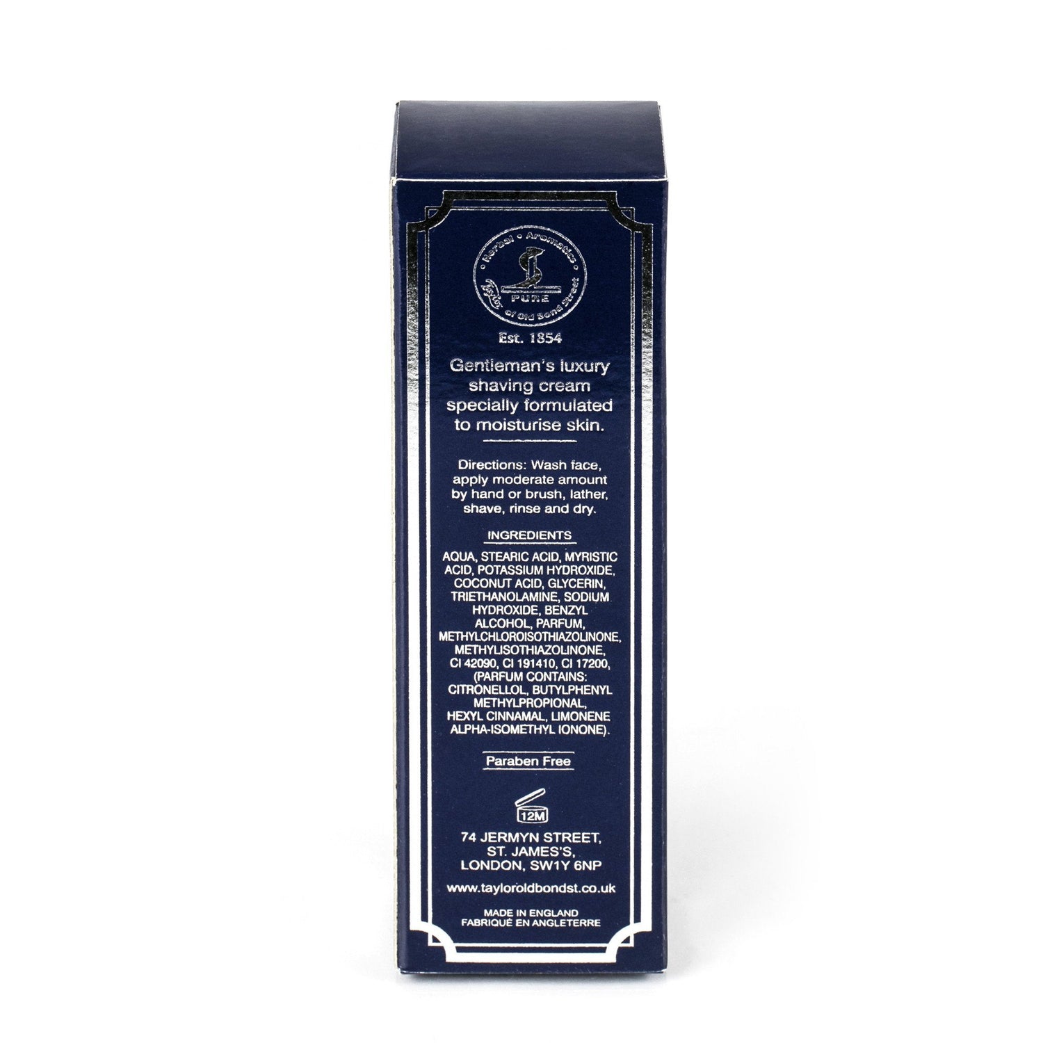Taylor of Old Bond Street Classic Shaving Cream Travel Tube, Mr Taylors Shaving Cream Taylor of Old Bond Street