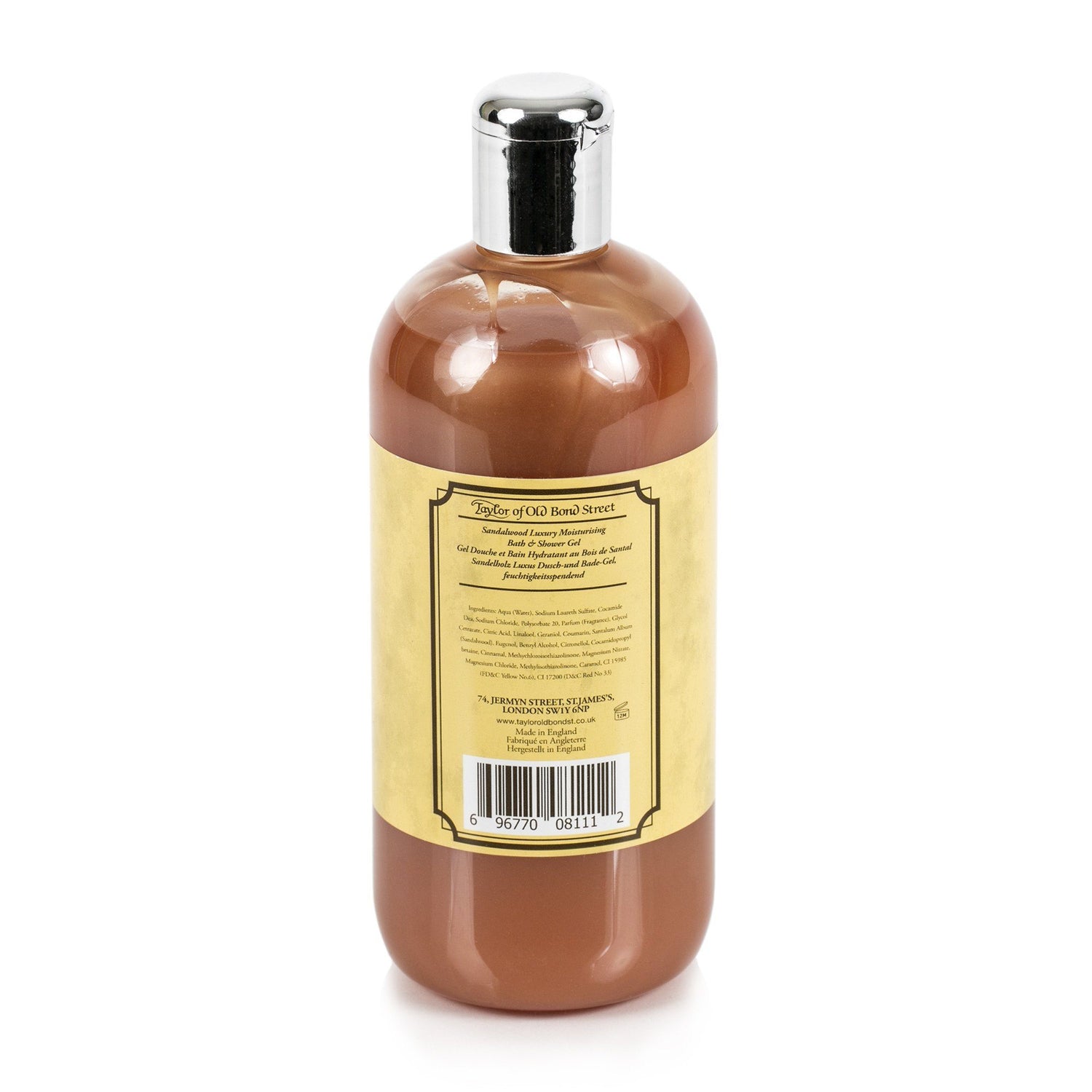 Taylor of Old Bond Street Sandalwood Moisturizing Bath and Shower Gel, 500 ml Men's Grooming Cream Taylor of Old Bond Street
