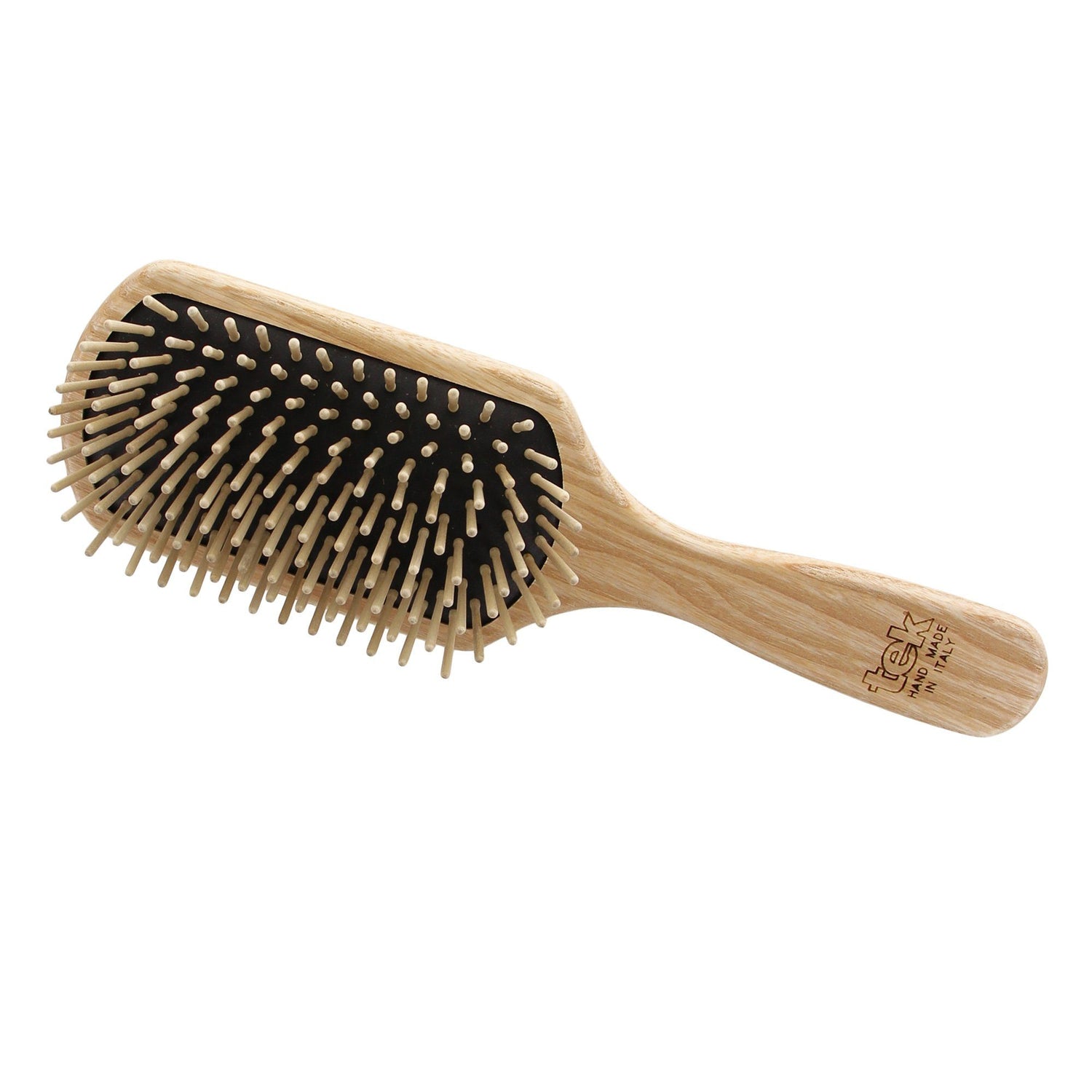 TEK Rectangular Ash Wood Paddle Pneumatic Hair Brush with Wooden Bristles Hair Brush TEK Large