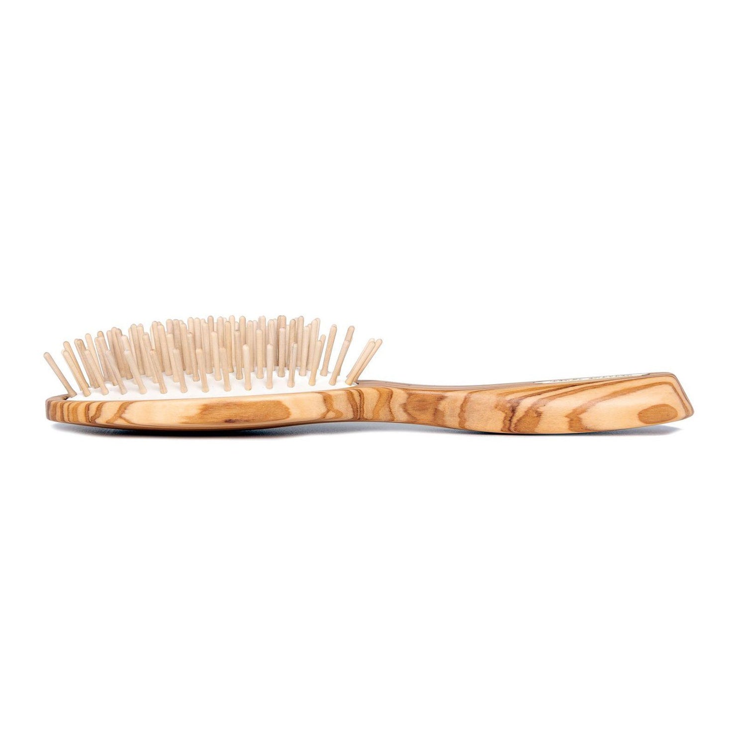 TEK Oval Olivewood Pneumatic Hair Brush with Wooden Bristles, Elite Collection Hair Brush TEK