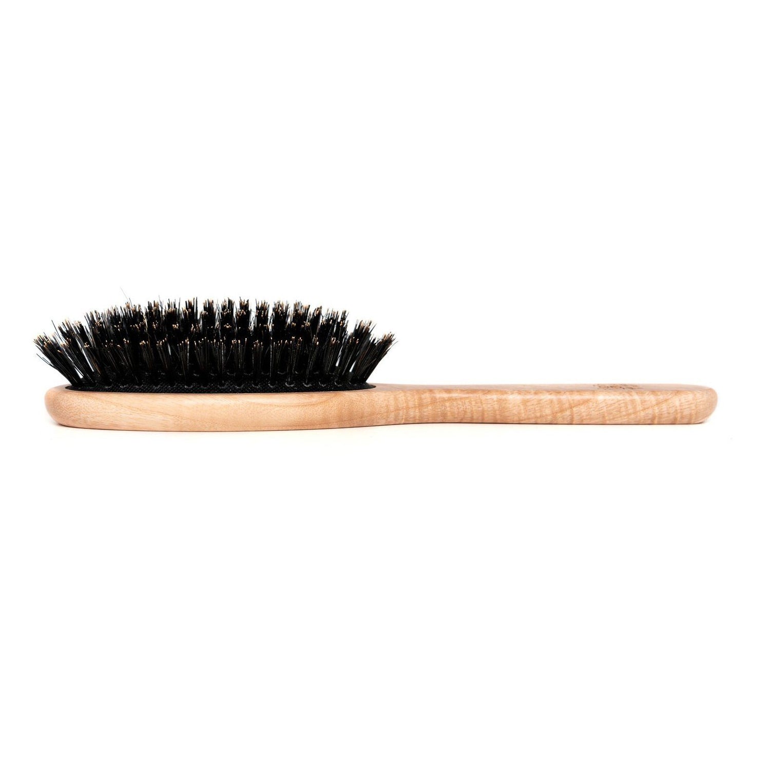 TEK Big Oval Ash Wood Hair Brush with Boar Bristles, Cushion Base Hair Brush TEK