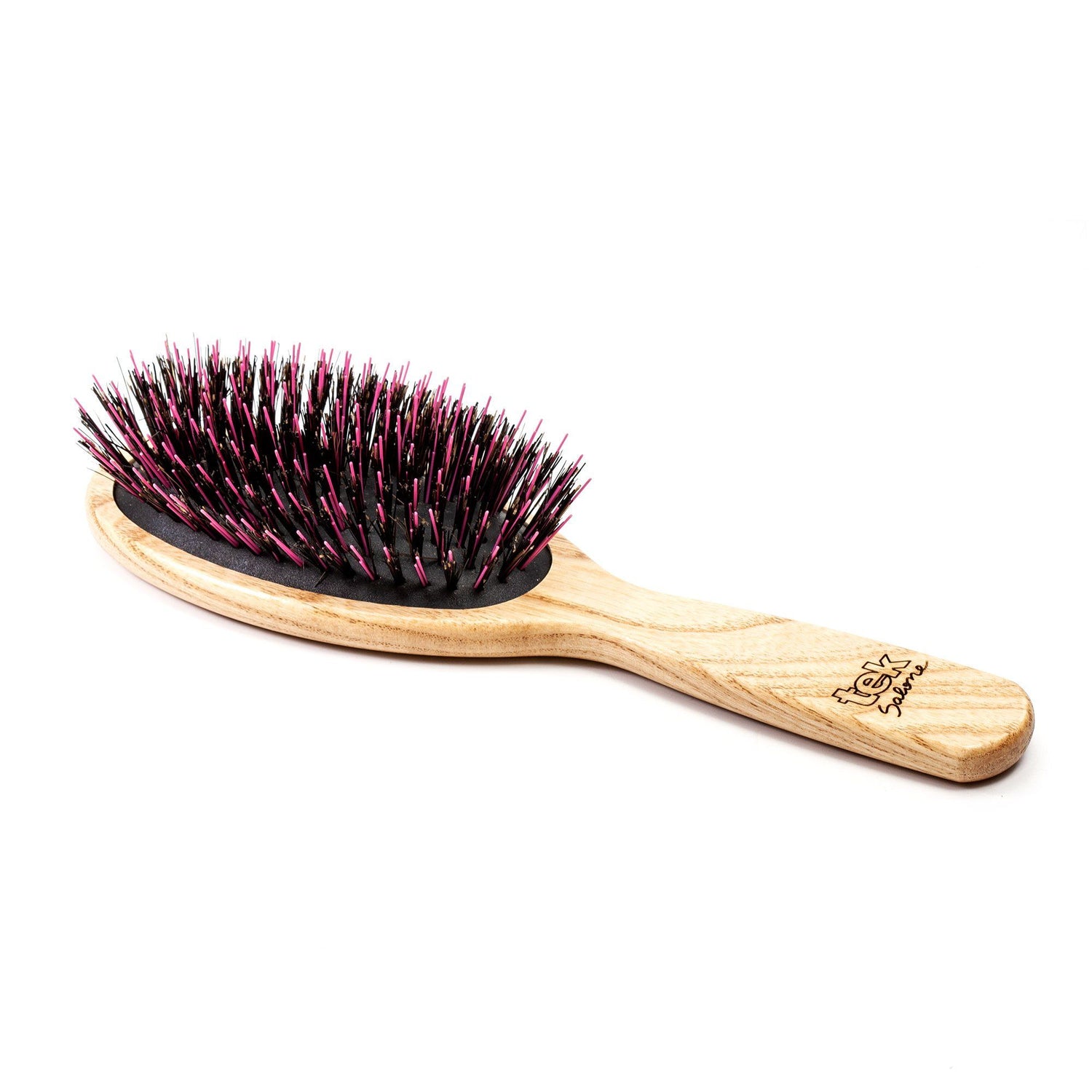 TEK Big Oval Ash Wood Hair Brush with Boar Bristles and Nylon Pins Hair Brush TEK