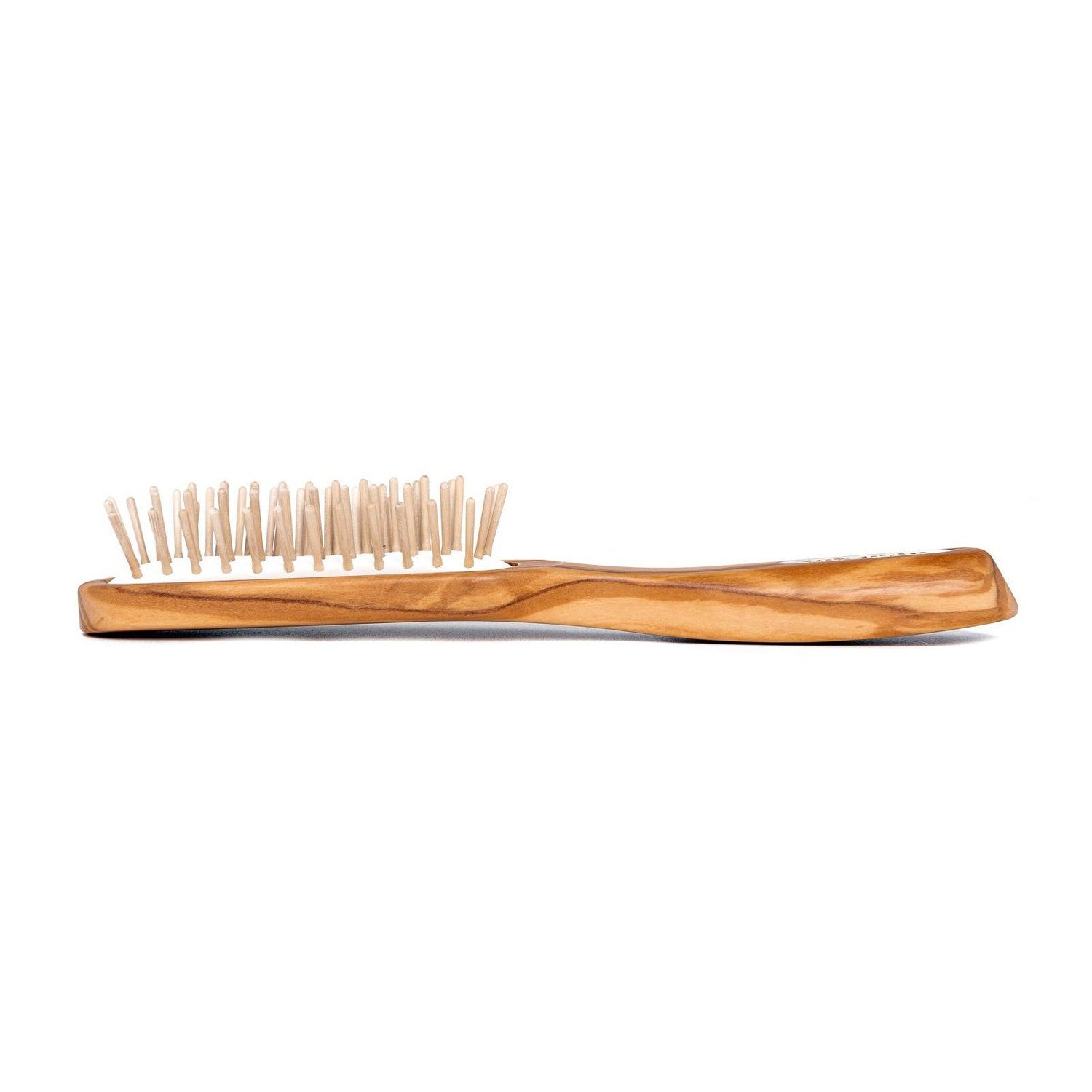 TEK Rectangular Olive Wood Hair Brush with Wooden Bristles, Elite Collection Hair Brush TEK
