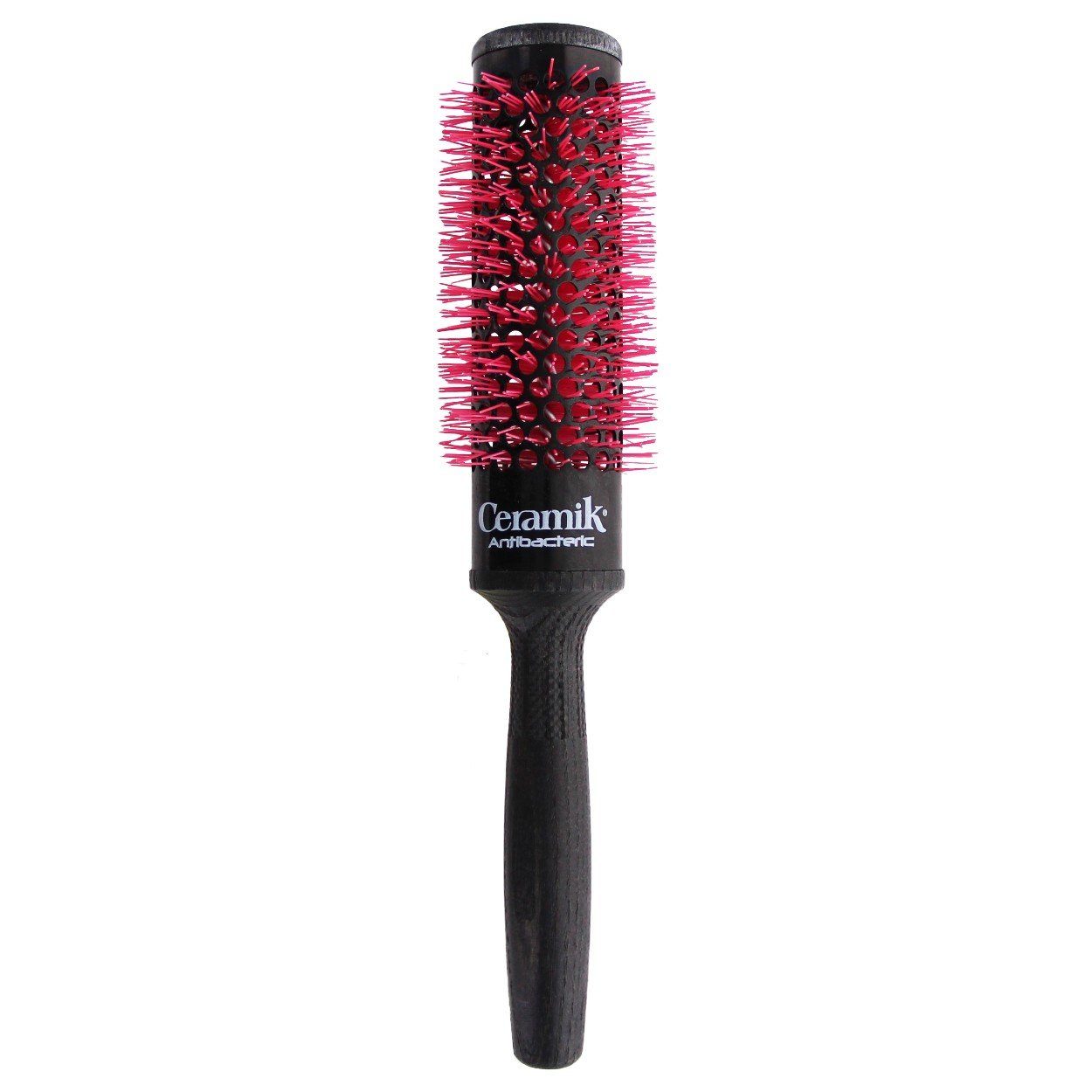 TEK Professional Antibacterial Ceramik Brush, Black Ash Wood Hair Brush TEK Pink