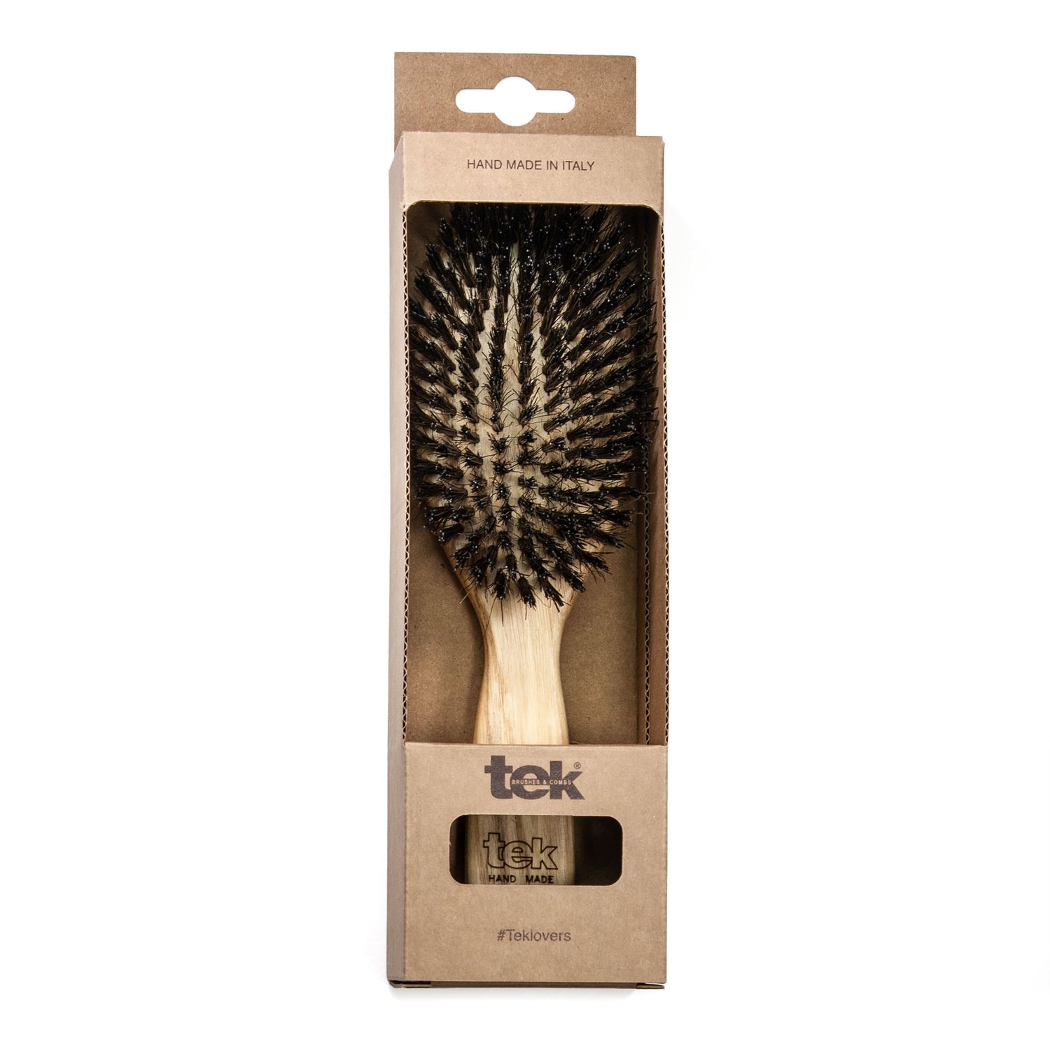 TEK Big Oval Ash Wood Hair Brush with Boar Bristles Hair Brush TEK