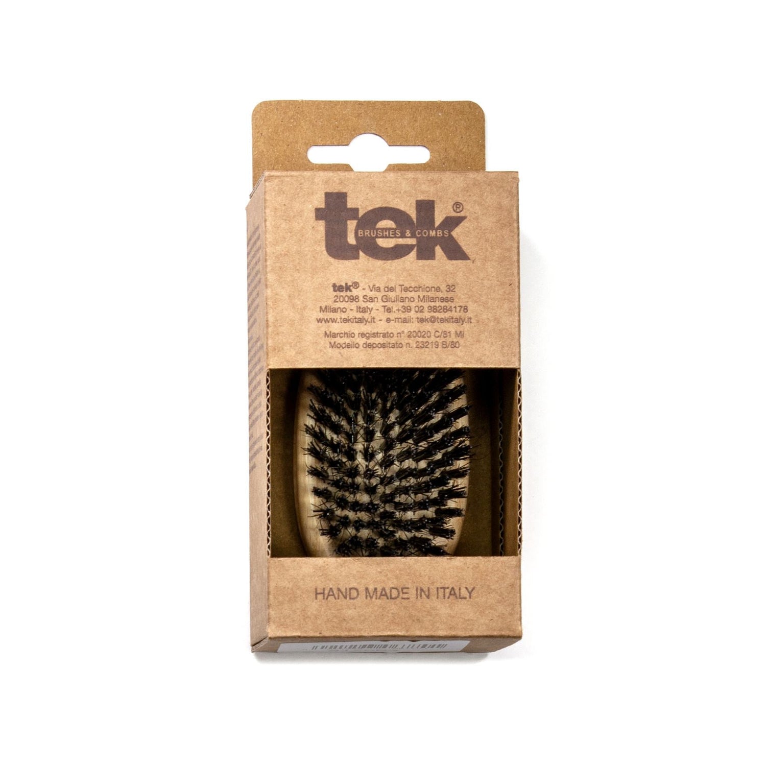 TEK Ash Wood Military Hair Brush with Boar Bristles Hair Brush TEK
