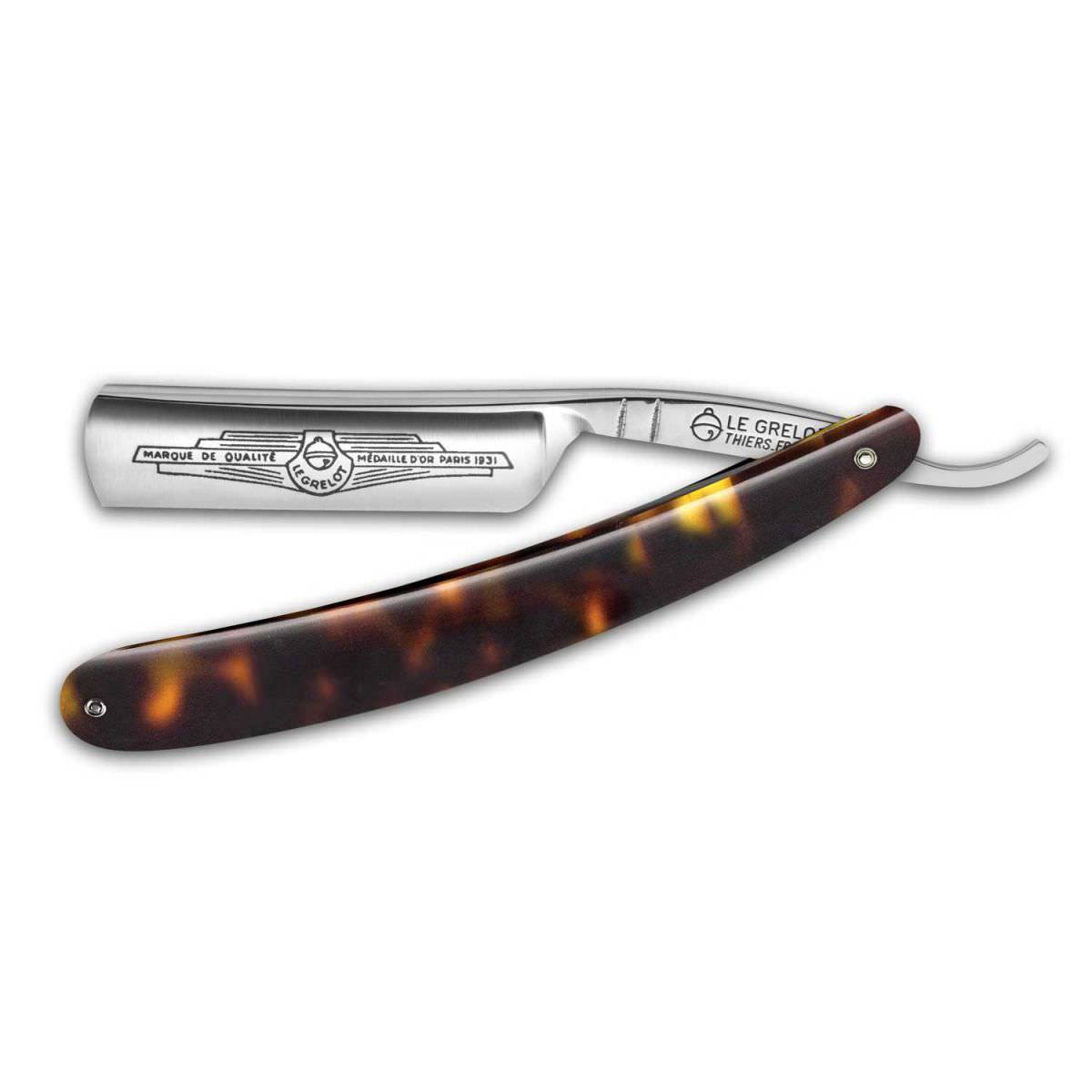 Thiers Issard Le Grelot 6/8” Straight Razor, Imitation Tortoise Scale Straight Razor Thiers Issard