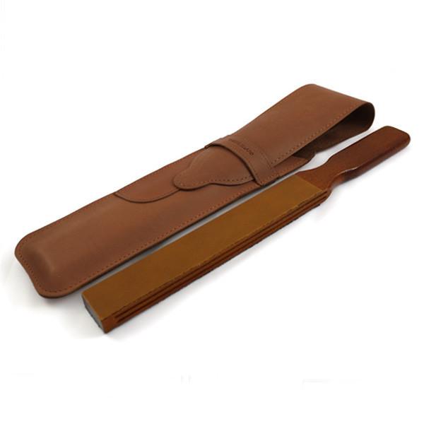 Thiers Issard Paddle Strop w Brown Baragnia Leather Case Leather Strop Thiers Issard