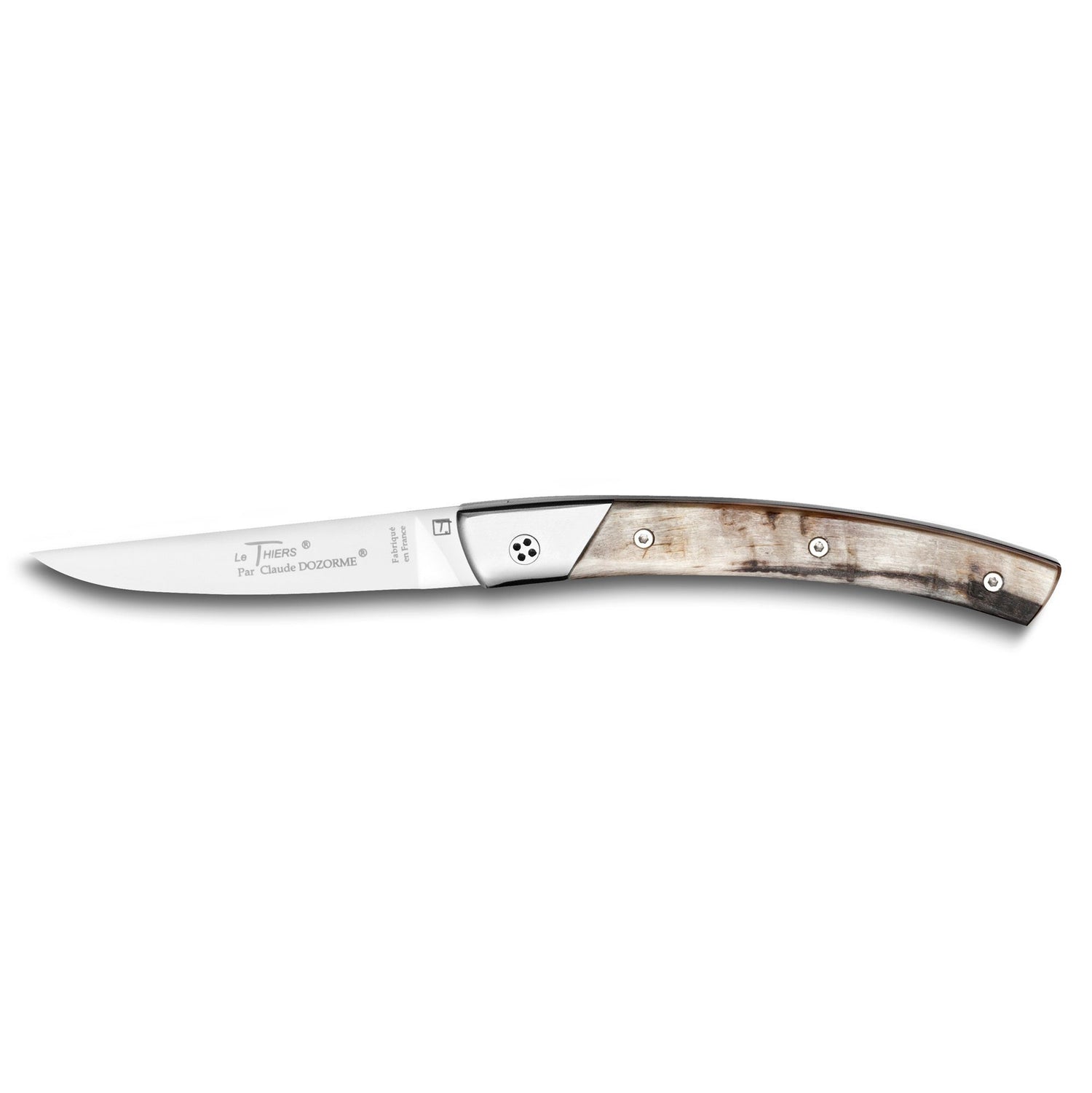 Claude Dozorme Le Thiers® Secret Pocket Knife, Ram Horn Handle Pocket Knife Claude Dozorme