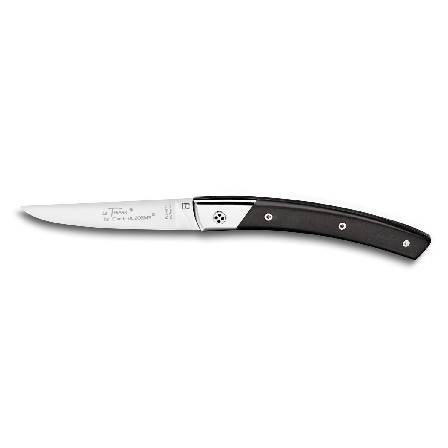 Claude Dozorme Le Thiers® Secret Pocket Knife, Ebony Wood Handle Pocket Knife Claude Dozorme