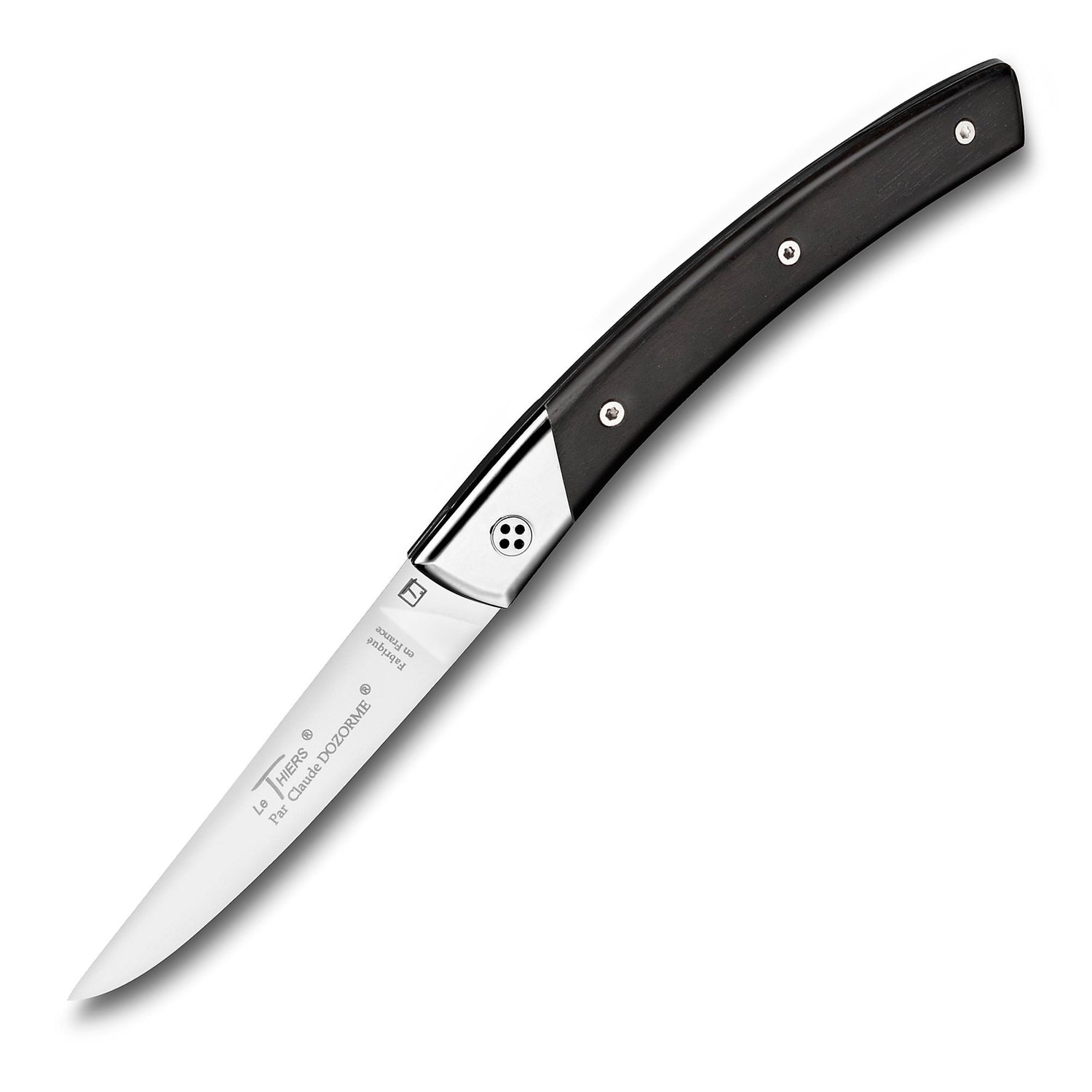 Claude Dozorme Le Thiers® Secret Pocket Knife, Ebony Wood Handle Pocket Knife Claude Dozorme