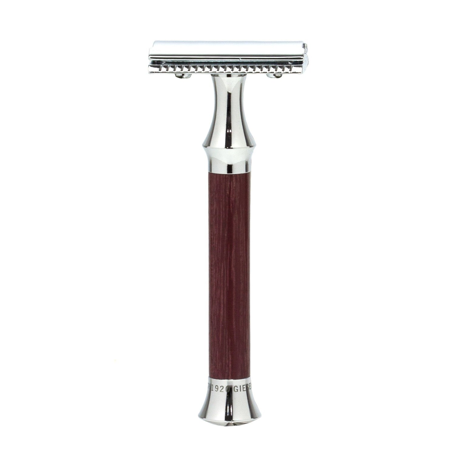 Timor 1385 Closed Comb Safety Razor with Solid Amaranth Wood Long Handle Double Edge Safety Razor Timor