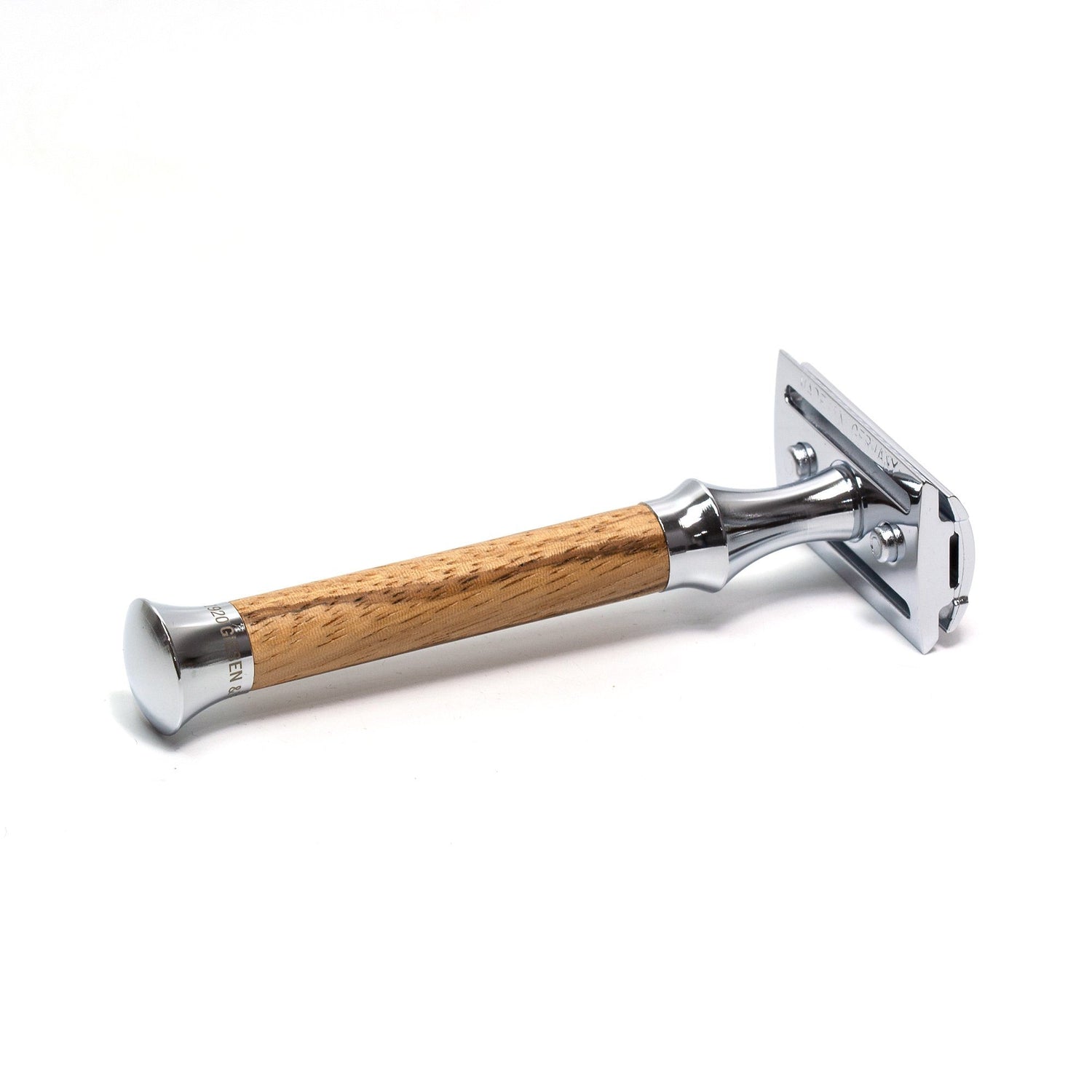 Timor 1386 Closed Comb Safety Razor with Solid Zebrano Wood Long Handle Double Edge Safety Razor Timor