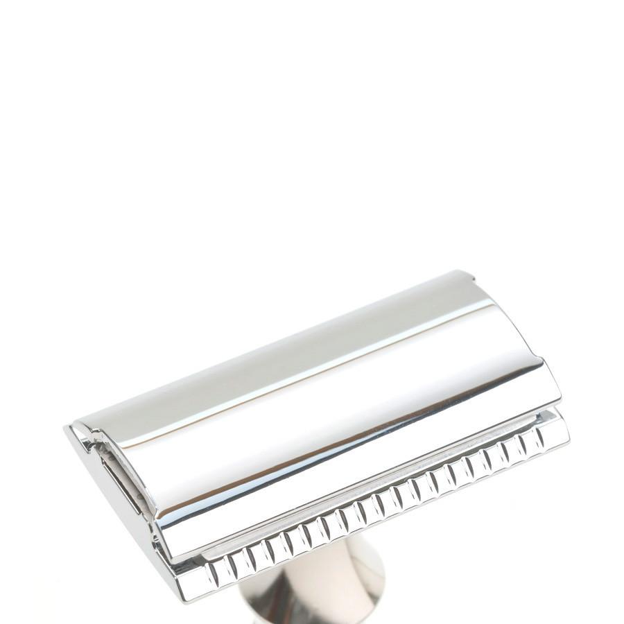 Timor 1364 Closed Comb Safety Razor with Solid Ebony Wood Long Handle Double Edge Safety Razor Timor