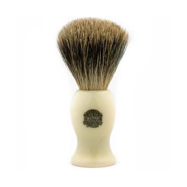 Vulfix 660P Large Pure Badger Shaving Brush, Faux Ivory Handle Badger Bristles Shaving Brush Vulfix
