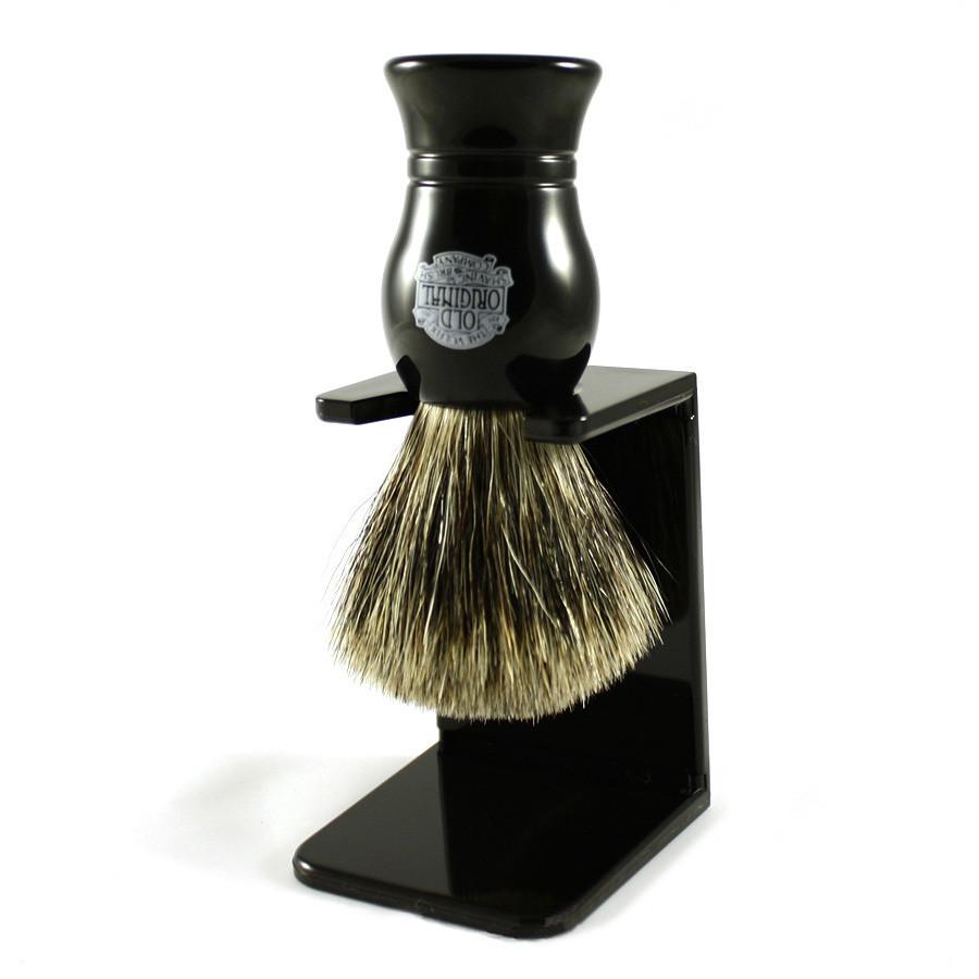 Vulfix Pure Grey Badger Shaving Brush & Stand, Black Badger Bristles Shaving Brush Vulfix