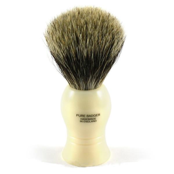 Vulfix Pure Grey Badger Shaving Brush, Faux Ivory Handle Badger Bristles Shaving Brush Vulfix