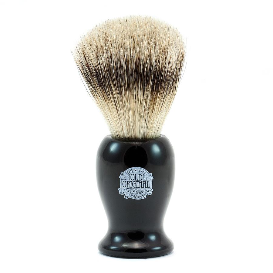 Vulfix 660S Medium Super Badger Shaving Brush & Stand, Black Badger Bristles Shaving Brush Vulfix