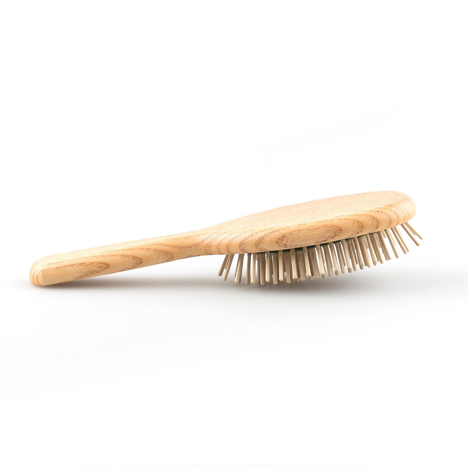 TEK Large Oval Ash Wood Pneumatic Hair Brush with Wooden Bristles Hair Brush TEK