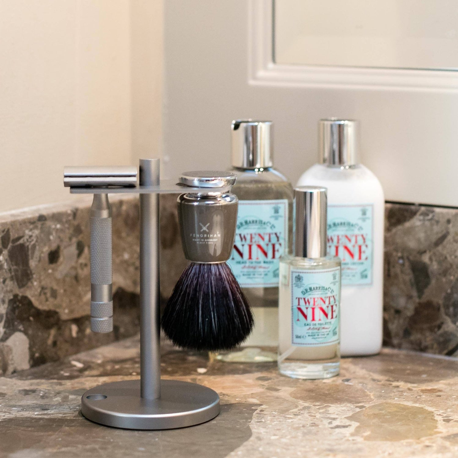 Fendrihan C4 Stainless Steel Stand, Satin Finish Shaving Stand Fendrihan