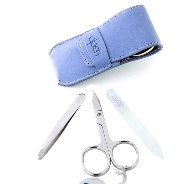 Alpen 3-Piece Manicure Set with Leather Flap Case, Premium Manicure Set Alpen 