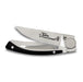 Claude Dozorme Liner Lock Le Thiers Folding Pocket Knife, Black Horn Pocket Knife Claude Dozorme Silver Blade 
