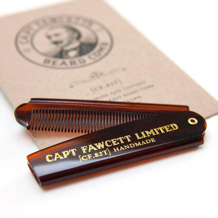 Captain Fawcett Folding Pocket Beard Comb Beard Comb Captain Fawcett 