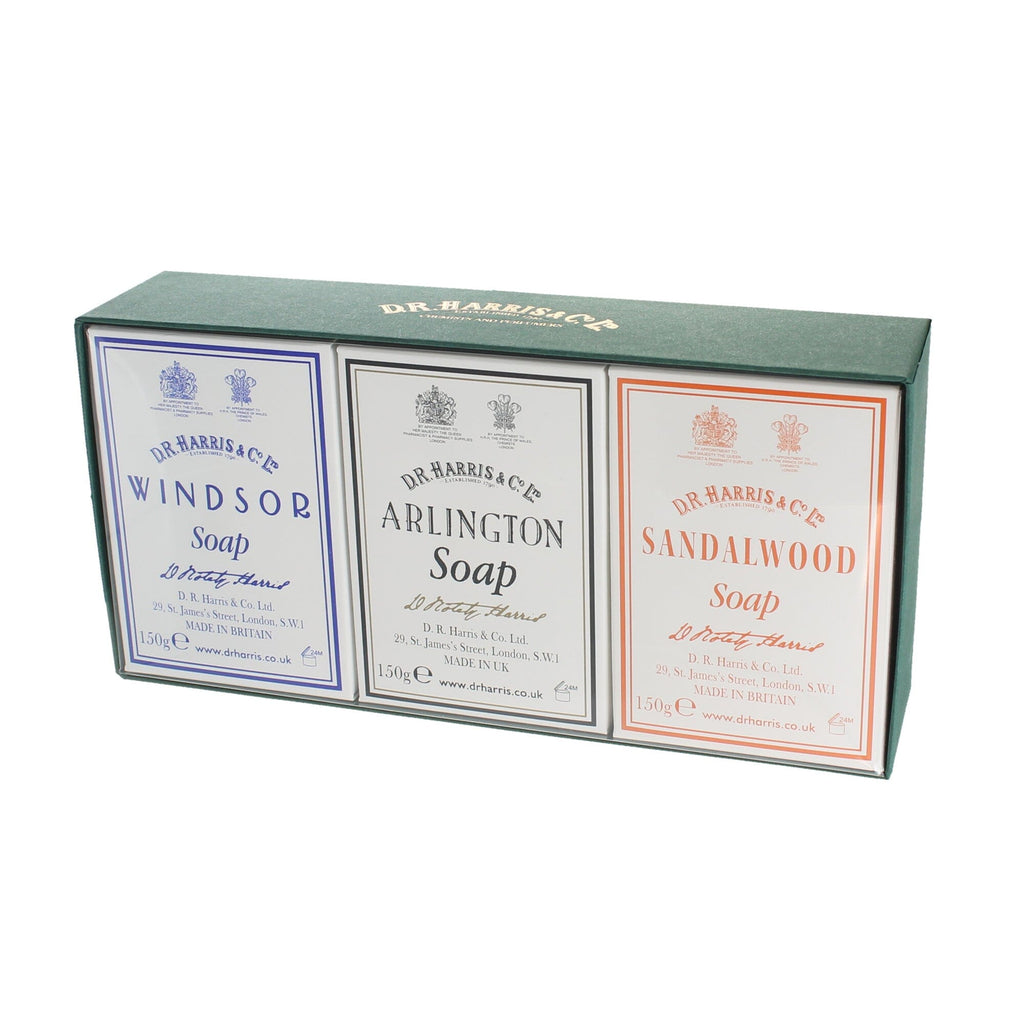 D.R. Harris Arlington, Sandalwood & Windsor Bath Soap Trio Body Soap D.R. Harris & Co 