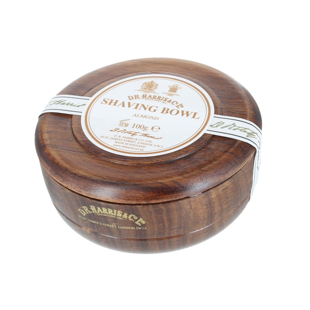 D.R. Harris Almond Shaving Soap in Mahogany Wood Bowl Shaving Soap D.R. Harris & Co 