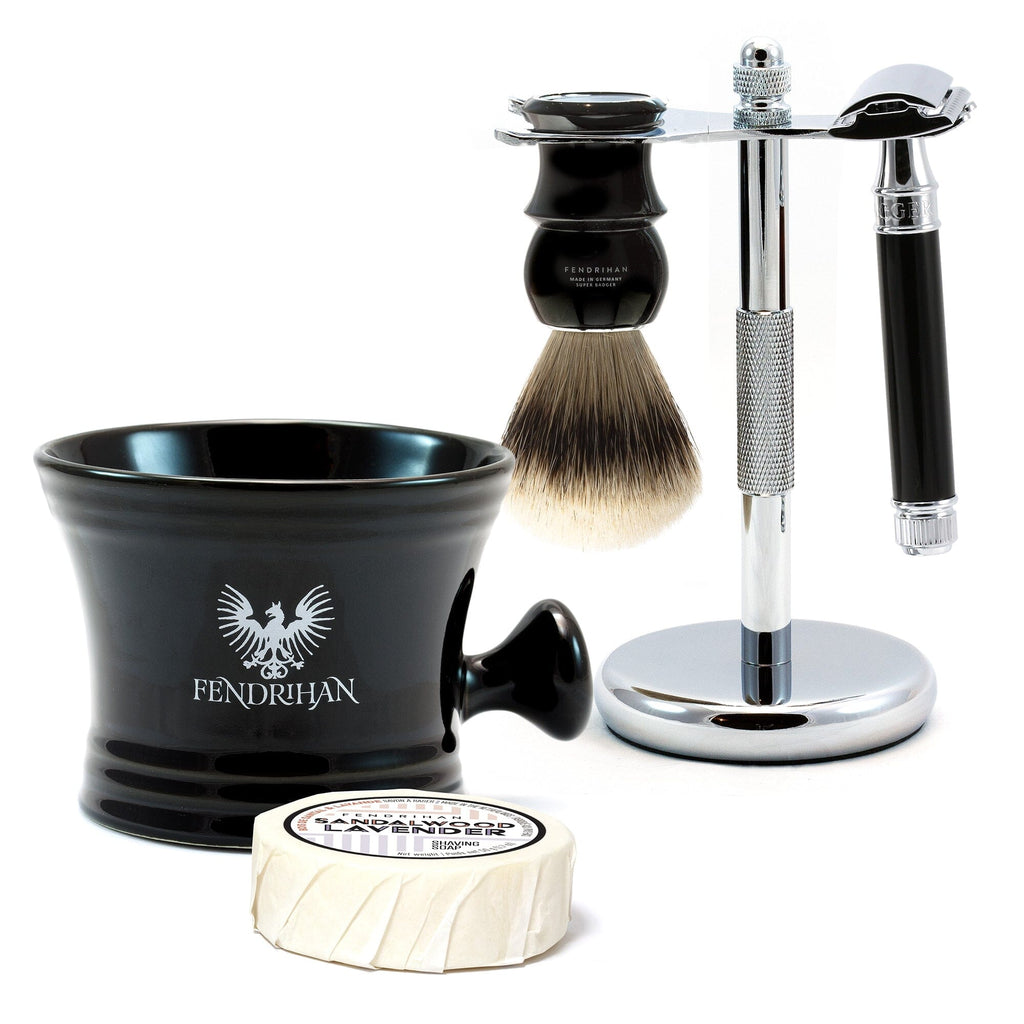5-piece Wet Shaving Set with Edwin Jagger Classic Razor, Save $30 Shaving Kit Fendrihan 