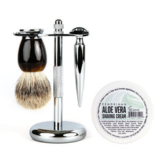 Fendrihan 4-Piece Wet Shaving Set with Safety Razor and Badger Shaving Brush, Save $30 Shaving Set Fendrihan Cannon Tortoise Aloe Vera