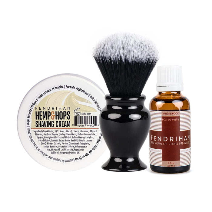 Fendrihan Pre-Shave Oil, Shaving Cream and Shaving Brush Set, Save $15 Shaving Kit Fendrihan Hemp & Hops Sandalwood 