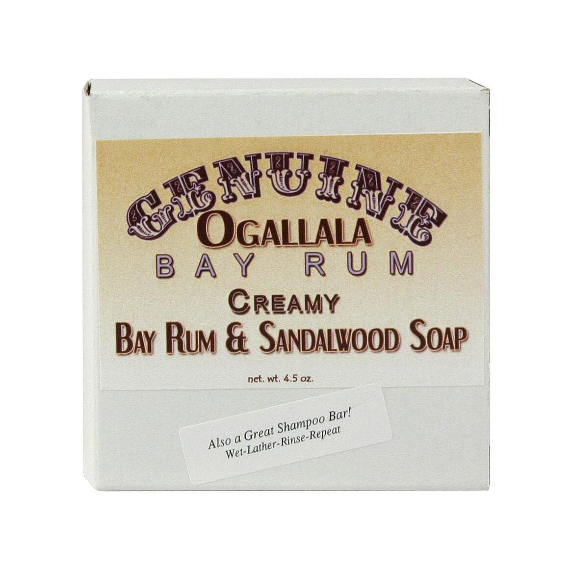 Ogallala Creamy Bay Rum and Sandalwood Soap and Shampoo Bar Body Soap Ogallala Bay Rum 
