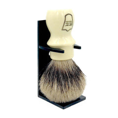 Parker Pure Badger Shaving Brush and Stand, Ivory Long Handle Shaving Brush Parker Razors 