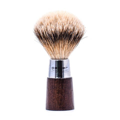 Parker Silvertip Badger Shaving Brush and Stand, Walnut/Chrome Handle Shaving Brush Parker Razors 