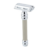 Pearl Shaving SBF-11 Butterfly Double Edge Safety Razor, Silver Safety Razor Pearl Shaving 