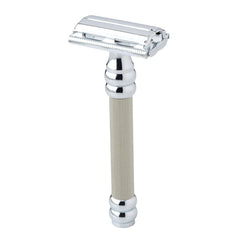 Pearl Shaving SBF-11 Butterfly Double Edge Safety Razor, Silver Safety Razor Pearl Shaving 