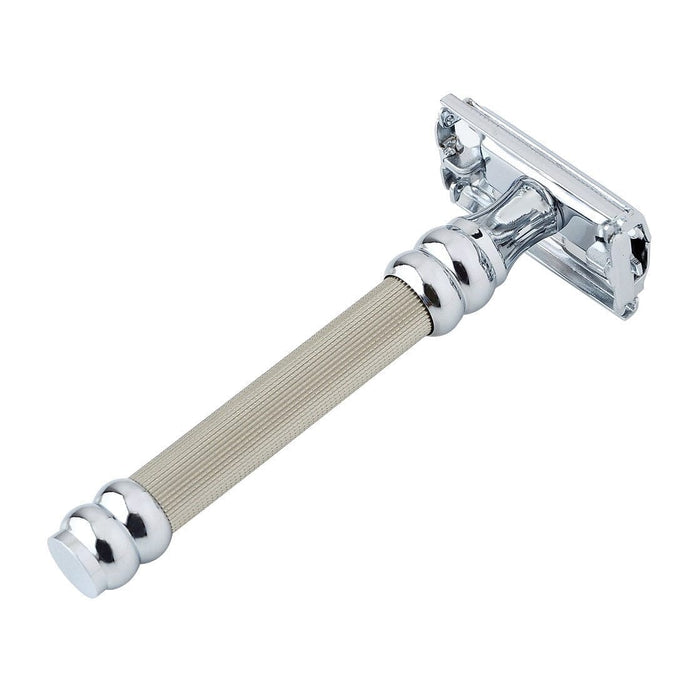 Pearl Shaving SBF-11 Butterfly Double Edge Safety Razor, Silver Safety Razor Pearl Shaving 