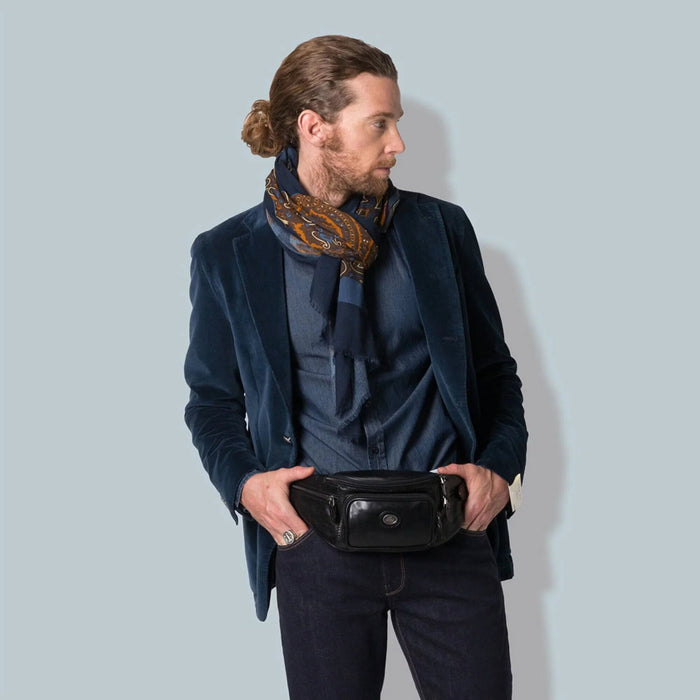 The Bridge Story Viaggio Leather Waist Pouch with Pockets Leather Messenger Bag The Bridge 