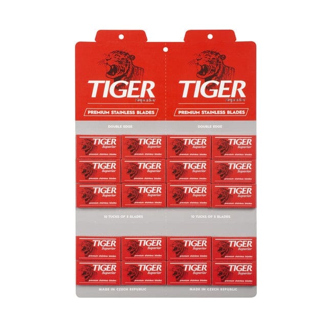 Edge Razor Packaging 100 Tiger Superior Double Edge Safety Razor Blades, Display Packaging ...