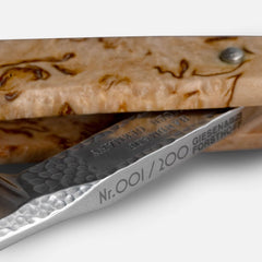 Timor Giesen & Forsthoff 5/8" Hammer Finish Straight Razor with Curly Birch Handle, Limited Edition Straight Razor Timor 