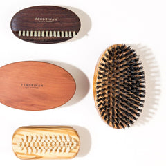 Men's Olivewood Military Hairbrush with Wild Boar Bristles - Made in Germany Hair Brush Fendrihan 