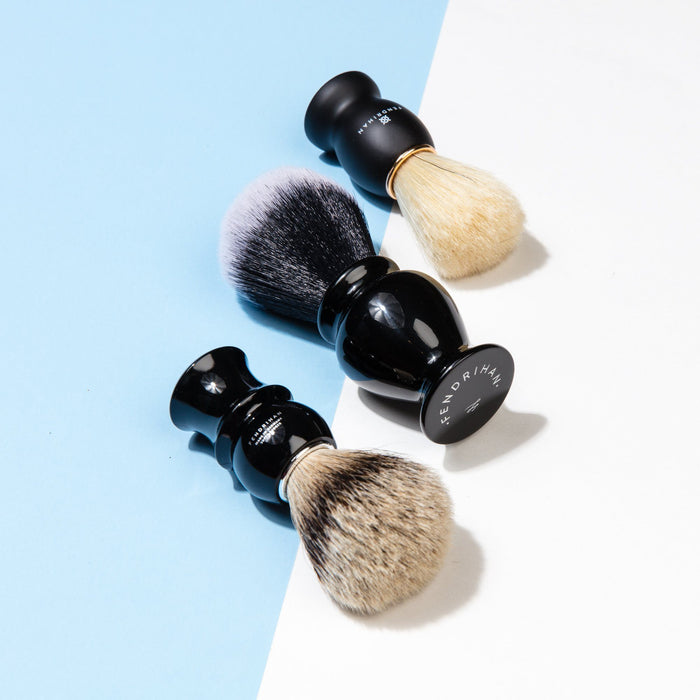 Fendrihan Black and White Synthetic Shaving Brush, Resin Handle Synthetic Bristles Shaving Brush Fendrihan 
