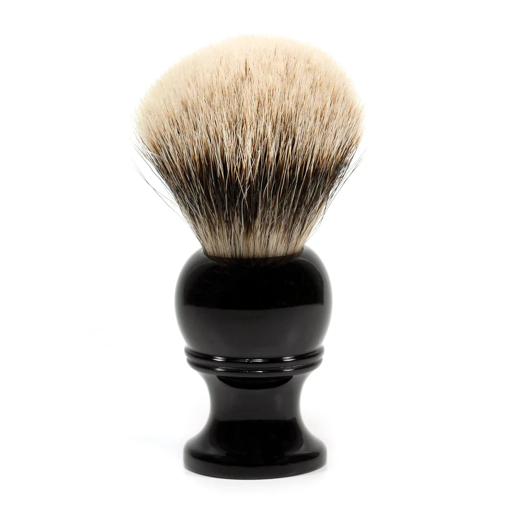 Fendrihan 2-Band Silvertip Badger Shaving Brush, Black Handle Badger Bristles Shaving Brush Fendrihan 