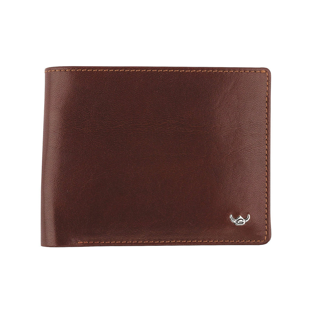 Golden Head Colorado Billfold Leather Wallet with Zipped Coin Pouch, Tobacco Leather Wallet Golden Head 