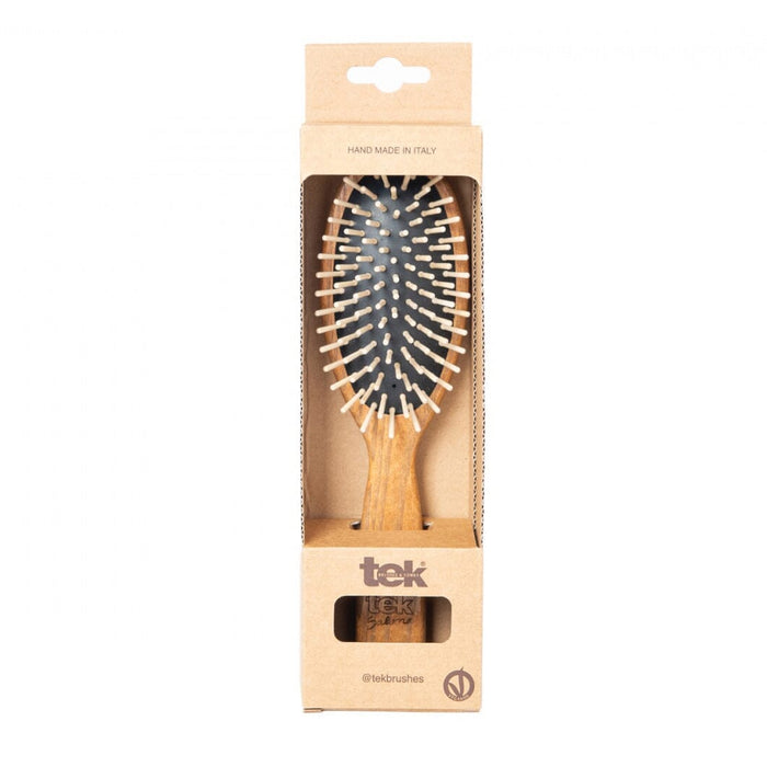 TEK Large Oval Ash Wood Pneumatic Hair Brush with Wooden Bristles Hair Brush TEK 