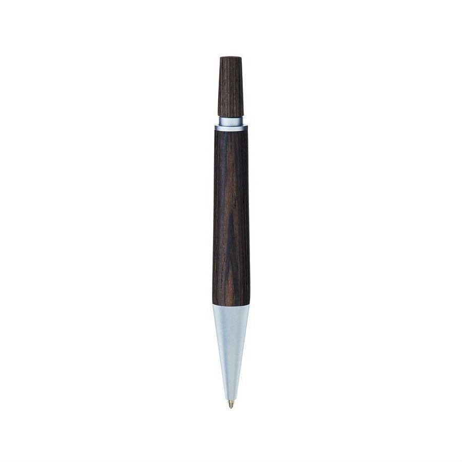 e+m Holzprodukte ‘Pocket Uno’ Wooden Ballpoint Pen Ball Point Pen e+m Holzprodukte Wenge/Matte-Chrome 