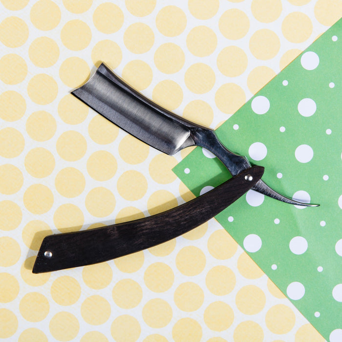 Gold Dollar W59 Spanish Point Straight Razor 6/8", Ebony Wood Handle Straight Razor Gold Dollar 