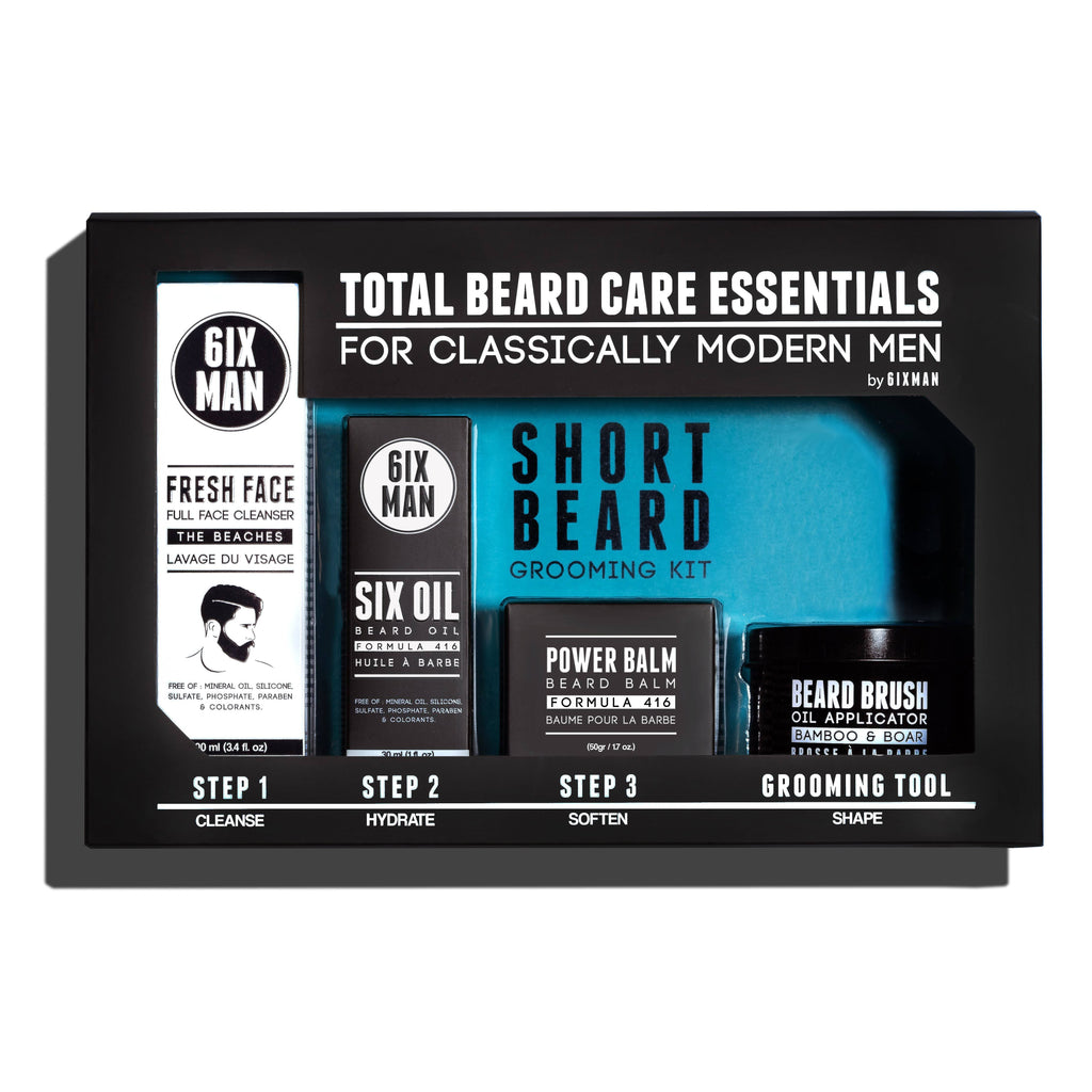 6IXMAN Beard Grooming Kit, The Essentials Beard and Moustache Grooming 6IXMAN Brush 